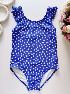 8 лет, рост 128 Купальниик в белый горошек