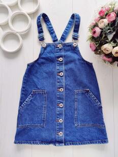 9,10 лет, рост 140 Джинсовый сарафан