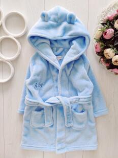 12,18 місяців, зріст 80,86 Блакитний халат з вушками