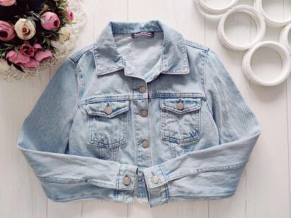 11,12 лет, рост 152,158 Голубая джинсовка