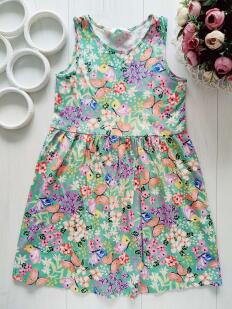 8,10 лет, рост 134,140 Трикотажное летнее платье