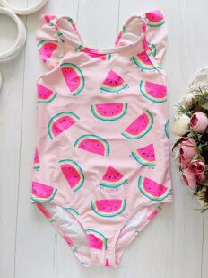 6,7 лет, рост 122 Красивый детский купальник в арбузах