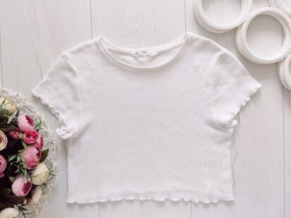 11 років, зріст 146 Біла коротка футболка