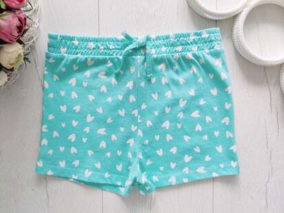 5,6 років, зріст 110,116 Нові м'ятні шорти в сердечках