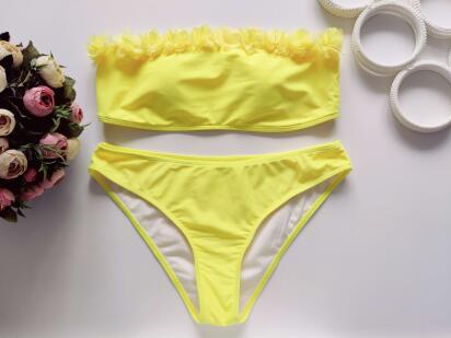 L Жовтий роздільний купальник