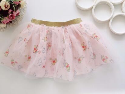 3,4 роки, зріст 98,104 Легка літня спідниця з ведмедиками фатин