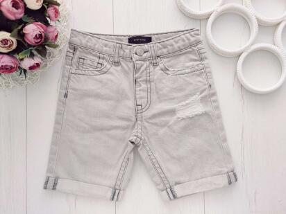 5,6 років, зріст 116 Модні світло-сірі джинсові шорти для хлопчика