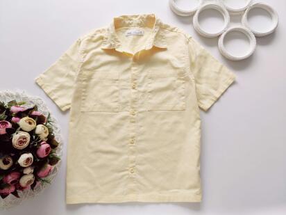 8 років, зріст 128 Лляна жовта сорочка