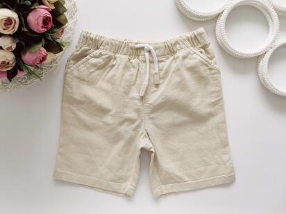 2,3 роки, зріст 92,98 Пісочні лляні шорти на гумці