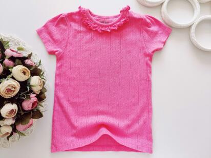 2,3 роки, зріст 92,98 Футболка рожева з рюшами