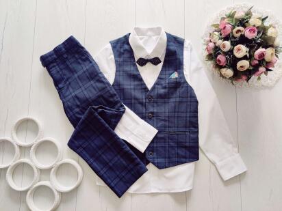 10 років, зріст 140 Нова сорочка, штани і жилетка (ошатний брючний костюм)