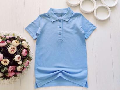 5,6 років, зріст 116 Нове блакитне поло дівчинці