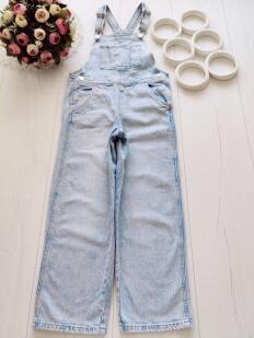 6,7 років, зріст 122 Блакитний джинсовий комбінезон