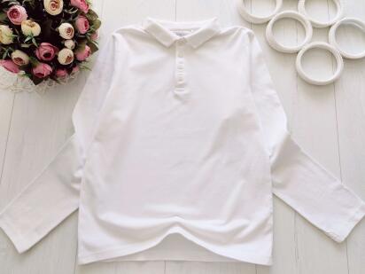 11,12 років, зріст 152 Біле поло з довгими рукавами