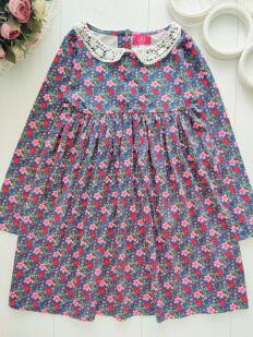 7,8 лет, рост 122,128 Платье котон с рукавами