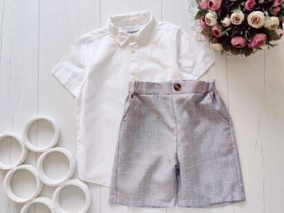 7 років, зріст 122 Класичні шорти з білою сорочкою