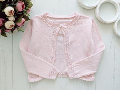 3,4 года, рост 98,104 Нежно розовое болеро микровязка