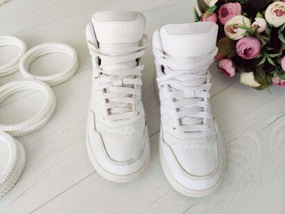 35,5 (23 см) Білі шкіряні хайтопи