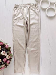 7,8 лет, рост 128 Золотистые стретчевые брюки