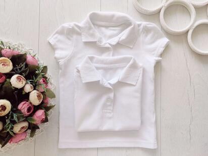 4,5 років, зріст 104,110 Біле поло дівчинці