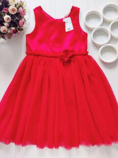 9,10 лет, рост 140 Новое красное нарядное платье