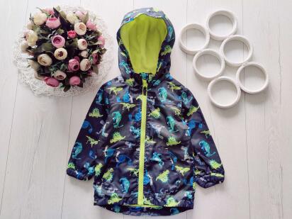 12,18 міс, зріст 80,86 Вітровка на флісі в динозаврах