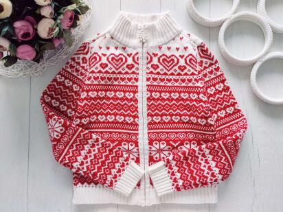 3,4 года, рост 98,104 Теплая вязаная кофта на молнии