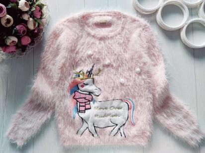 10,11 лет, рост 146 Свитер с единорогом