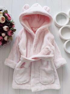 6,9 міс, зріст 68,74 Теплий махровий халат із вушками