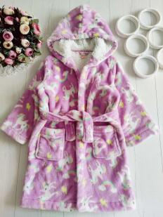 5,6 років, зріст 110,116 Теплий махровий халат із поні єдинороги