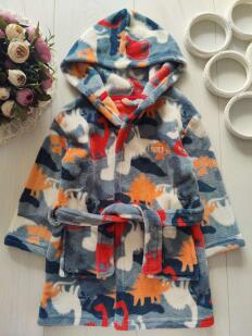 1-2 роки, Теплий махровий халат у динозаврах