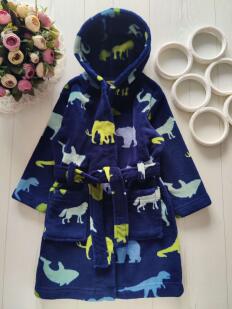 2,3 роки, зріст 98 Теплий махровий халат із динозаврами