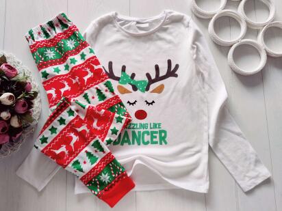 10,11 років, зріст 140,146 Трикотажна піжама для дівчинки новорічна