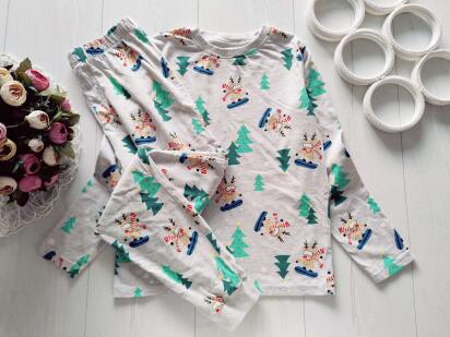 9,10 років, зріст 134,140 Трикотажна піжама новорічна з оленями By very