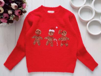 5,6 лет, рост 110,116 Новогодний свитер для девочки
