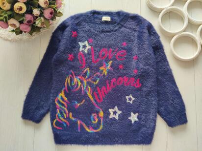 6,7 лет, рост 122 Свитер с единорогом