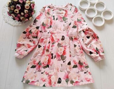 12 лет, рост 152 Плотное цветочное детское платье котон