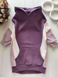 3 года, рост 98 Платье-худи теплое с капюшоном на флисе