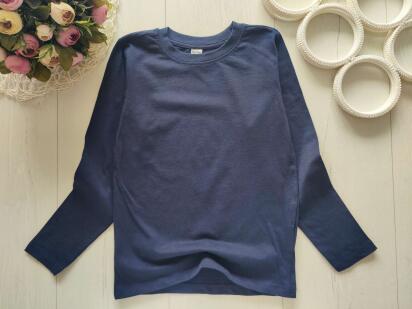 5,6 років, зріст 116 Трикотажний однотонний синій реглан дитячий