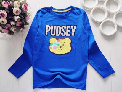 8,9 лет, рост 128,134 Лонгслив с мишкой Pudsey