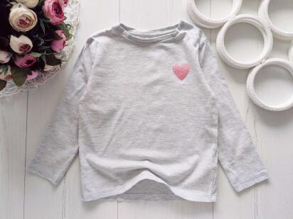 2,3 года, рост 98 Реглан с сердечком для девочки