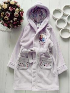 5,6 років, зріст 110,116 Теплий дитячий халат з капюшоном Frozen