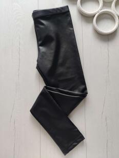 11,12 лет, рост 146,152 Кожаные лосины с начосом