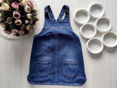 3,4 года, рост 104 Джинсовый сарафан для девочки