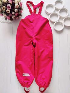 5,6 лет, рост 110,116 Зимний полукомбинезон на флисе для девочки, розовый