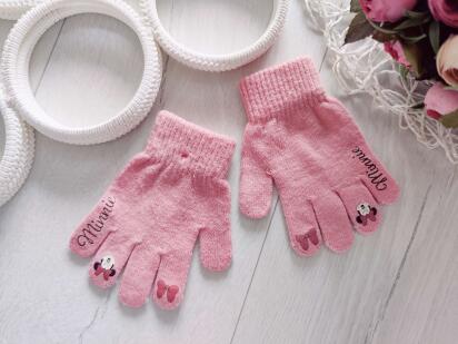 3,4 роки, В'язані рукавички для дівчинки з міккі