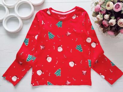 7,8 лет, рост 128 Новогодний реглан для девочки