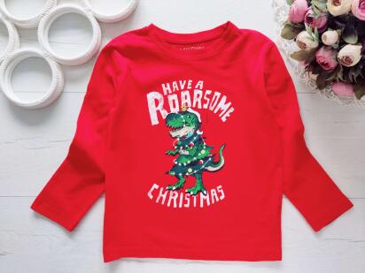 4,5 лет, рост 110 Новогодний реглан с динозавром