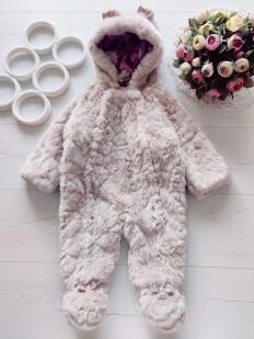 6,9 мес, рост 74 Теплый комбинезон для девочки