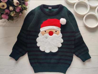 3,4 роки, зріст 98,104 Новорічний светр із сантою